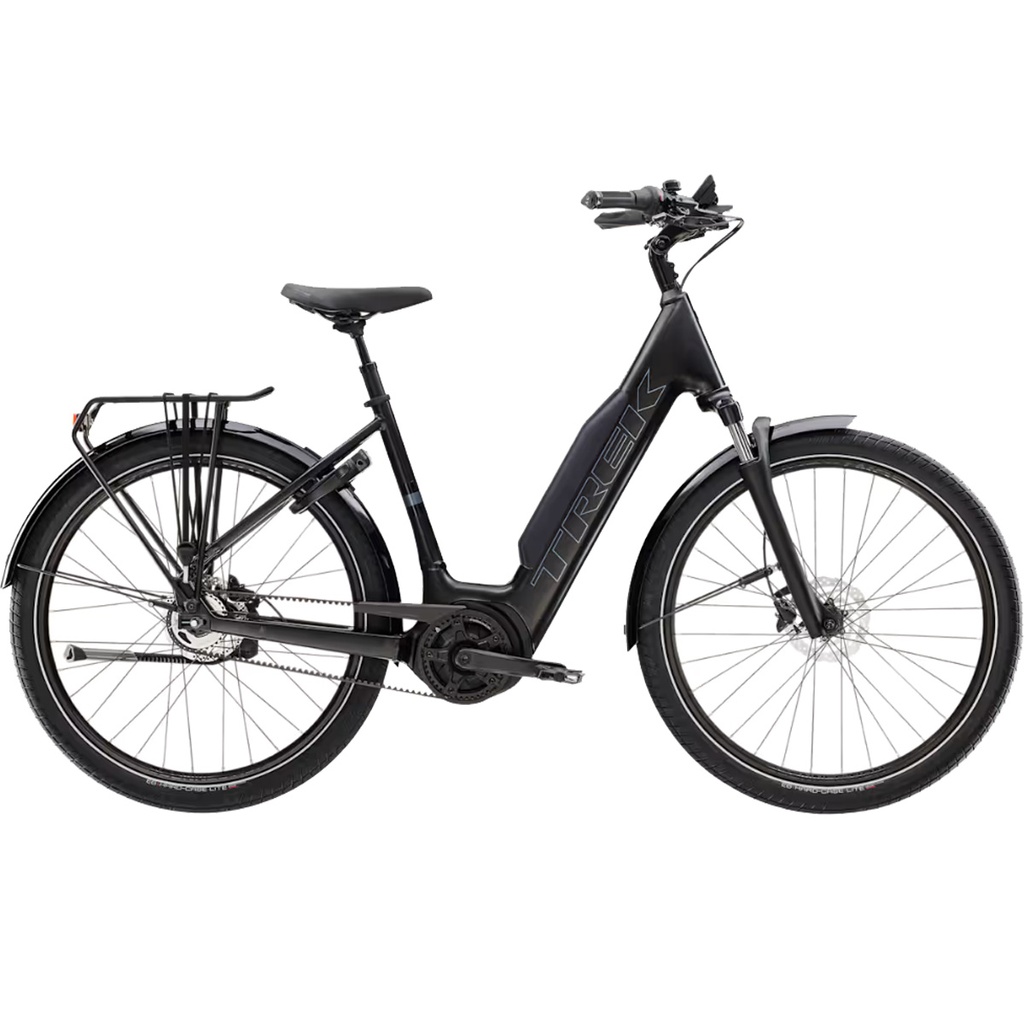 Trek District+ 4 Lowstep Black Satin 545WH Fahrrad