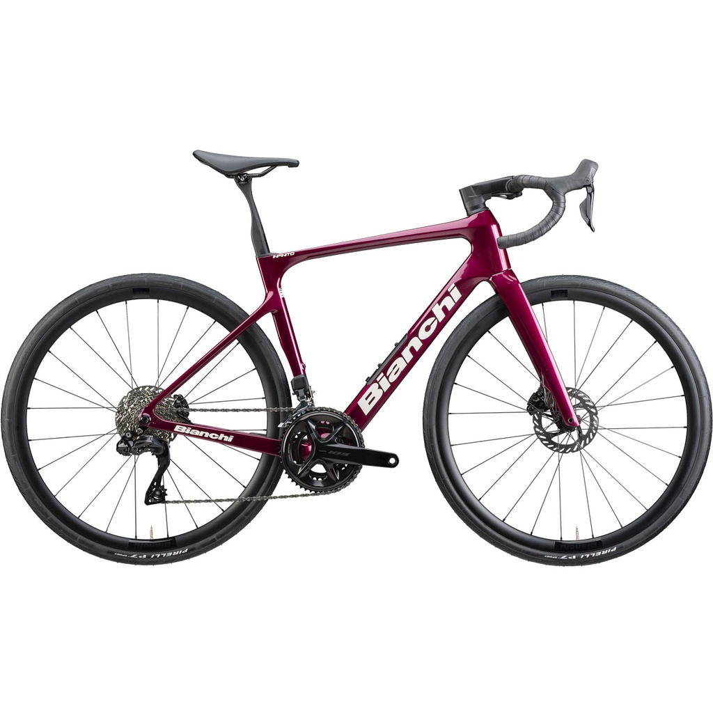 Bianchi Infinito Shimano 105 Di2 12s Redruby / Offwhite Glossy Fahrrad (55)