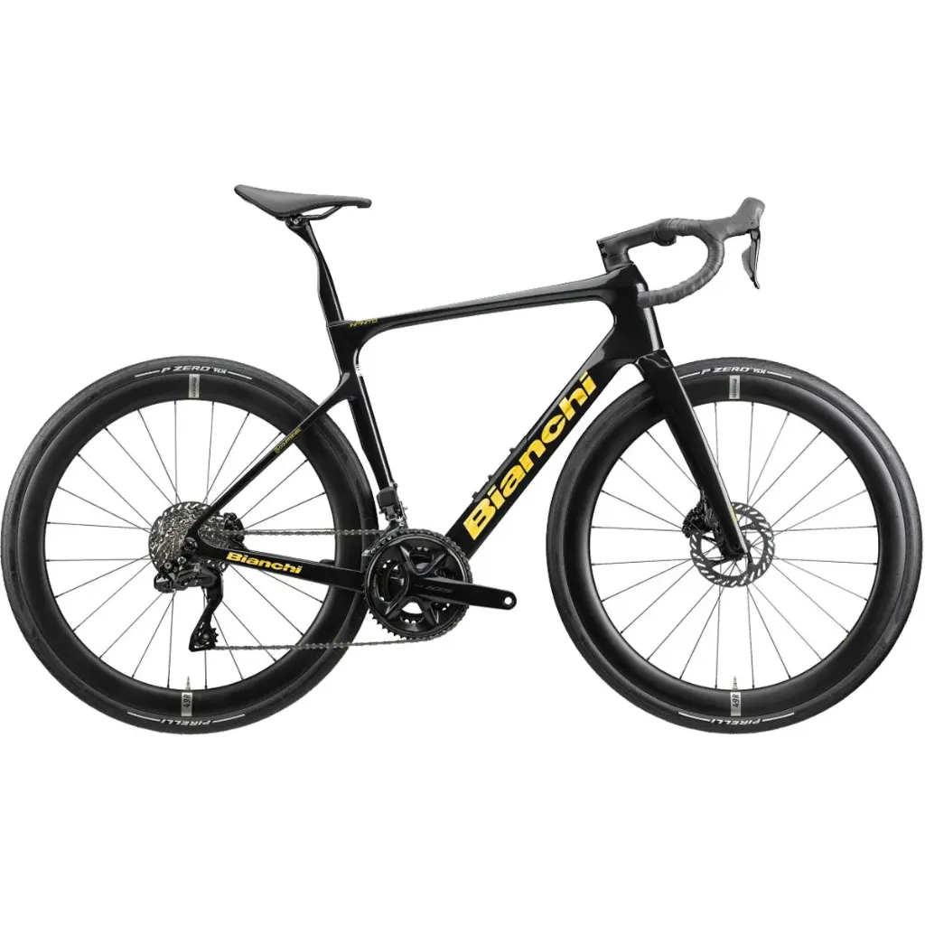 Bianchi Infinito Pro 105 Di2 Nero Metallizzato / Logo Cromato Oro Fahrrad