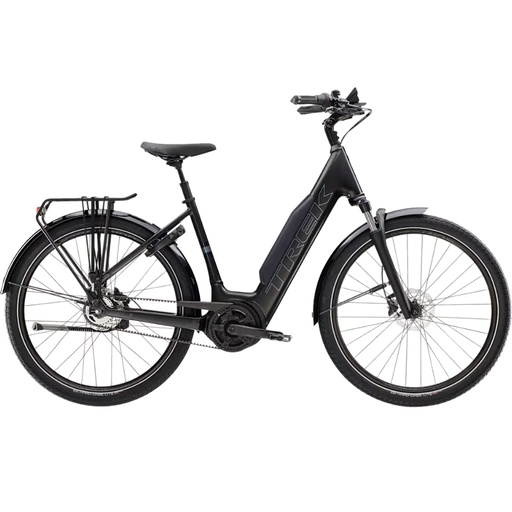 Trek District+ 4 Lowstep Black Satin 545WH Fahrrad